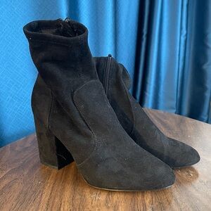 Madden Girl Black Suede Heeled Boots